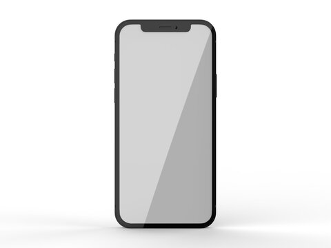 Blank white bezel less smart phone screen for  for digital design presentation. 3d render illustration.