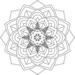 Easy Mandala coloring book simple and basic for beginners, seniors and children. Set of Mehndi flower pattern for Henna drawing and tattoo. Decoration in ethnic oriental, Indian style.
