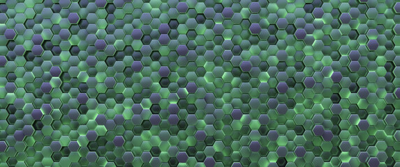 Lots of glowing cells. Green style. Abstract background.