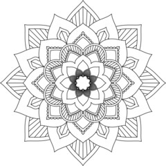 Easy Mandala coloring book simple and basic for beginners, seniors and children. Set of Mehndi flower pattern for Henna drawing and tattoo. Decoration in ethnic oriental, Indian style.