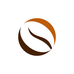 Coffee bean icon logo design template