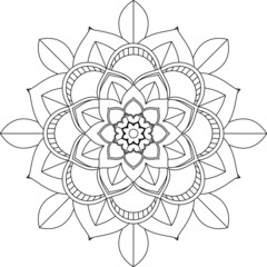 Easy Mandala coloring book simple and basic for beginners, seniors and children. Set of Mehndi flower pattern for Henna drawing and tattoo. Decoration in ethnic oriental, Indian style.