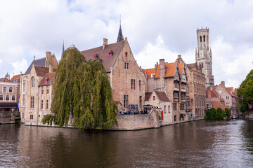 Obraz premium Brugge view over city and canal-