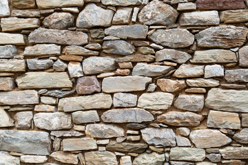 Photo of an ancient wall in Greece made of stone.