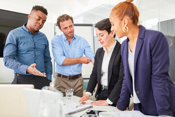 Multicultural start-up team in a meeting