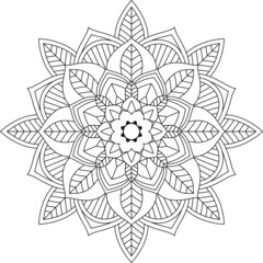Easy Mandala coloring book simple and basic for beginners, seniors and children. Set of Mehndi flower pattern for Henna drawing and tattoo. Decoration in ethnic oriental, Indian style.