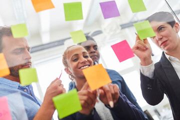 Business team analyzes project ideas