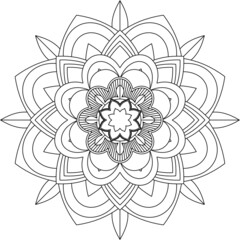 Easy Mandala coloring book simple and basic for beginners, seniors and children. Set of Mehndi flower pattern for Henna drawing and tattoo. Decoration in ethnic oriental, Indian style.