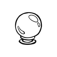 Hand drawn magic ball in vintage style. Natural crystal ink sketch. Logo vector illustration.