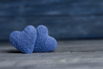 Background with wooden heart, Valentines day. Valentines day greeting card. Heart on a wooden background. Heart of love