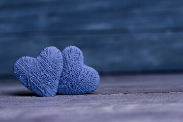 Background with wooden heart, Valentines day. Valentines day greeting card. Heart on a wooden background. Heart of love