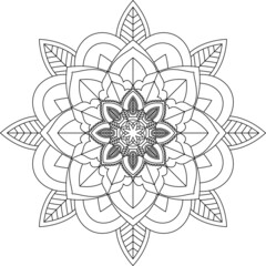 Easy Mandala coloring book simple and basic for beginners, seniors and children. Set of Mehndi flower pattern for Henna drawing and tattoo. Decoration in ethnic oriental, Indian style.
