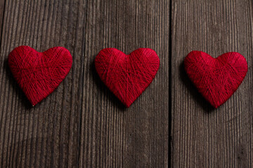 Background with wooden heart, Valentines day. Valentines day greeting card. Heart on a wooden background. Heart of love