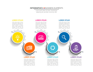 Vector elements for infographics. presentation and chart. steps or processes. 
options number workflow template design.6 steps. 