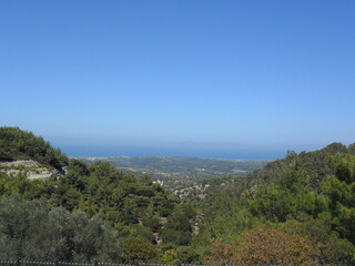 Fototapeta premium Island hopping between the Greek islands of Samos, Patmos, Lipsi, Leros, Kalymnos, Kos and Rhodes in Greece's Mediterranean Sea