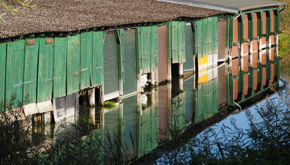 Alte  Bootshäuser in Mecklenburg