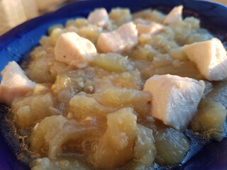 squeezed aubergine with chicken breast
