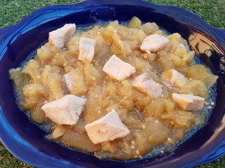squeezed aubergine with chicken breast