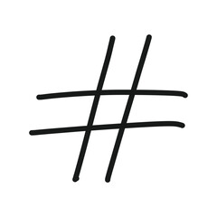 Hashtag Isolated On A White Background Hand Drawn Illustration