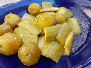 zucchini with sour plum. a sephardic food. Sour and delicious.