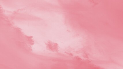 Beautiful sky with cirrocumulus clouds, pink coral watercolor toned, panorama