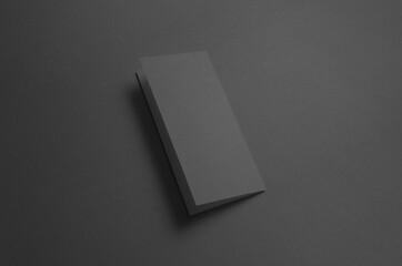 Black Tri-Fold Brochure Mock-Up - Backside