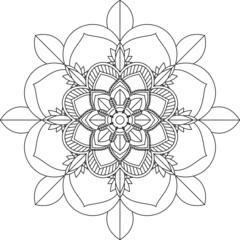 Easy Mandala coloring book simple and basic for beginners, seniors and children. Set of Mehndi flower pattern for Henna drawing and tattoo. Decoration in ethnic oriental, Indian style.