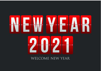 Fototapeta na wymiar Happy New Year 2021, clean and nice new year design. Wish you all the best as always in this coming new year.