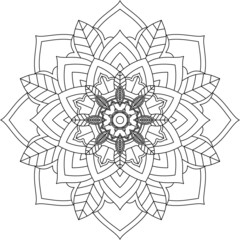 Fototapeta premium Easy Mandala coloring book simple and basic for beginners, seniors and children. Set of Mehndi flower pattern for Henna drawing and tattoo. Decoration in ethnic oriental, Indian style.