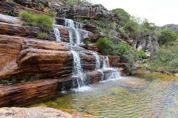 Fototapeta na wymiar Waterfall Cachoeira da Sentinela, Biribiri National Park, Minas Gerais, Brazil