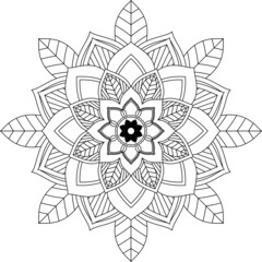 Easy Mandala coloring book simple and basic for beginners, seniors and children. Set of Mehndi flower pattern for Henna drawing and tattoo. Decoration in ethnic oriental, Indian style.