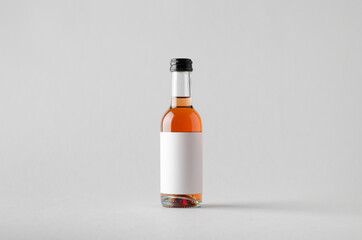 Wine Quarter / Mini Bottle Mock-Up. Blank Label