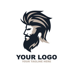 Beard Man Barbershop Logo
