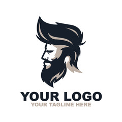 Beard Man Barber Shop Logo
