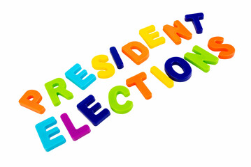 Text PRESIDENT ELECTIONS on a white background