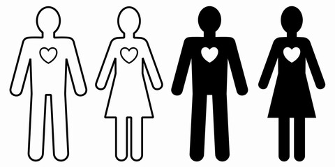 illustration of a man and woman icon, vector drawing