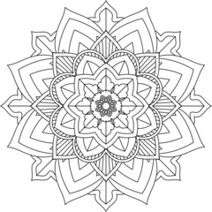 Easy Mandala coloring book simple and basic for beginners, seniors and children. Set of Mehndi flower pattern for Henna drawing and tattoo. Decoration in ethnic oriental, Indian style.