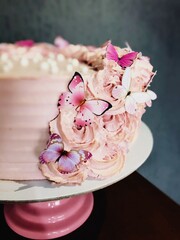 still life with pink roses