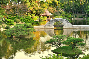 Fototapeta na wymiar Jardin Shukkeien à Hiroshima