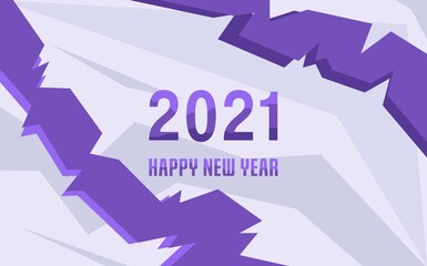 Happy New Year 2021 with Lines and Shapes