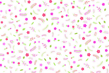 Seamless vector floral pattern. Flowers background for design, fabric, textile, cover, wrapping etc. Beautiful botanic flowers field bouquet.