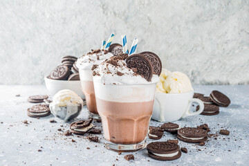 Mocha milkshake with cookies and cream