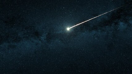 4k Meteor flying in the sky