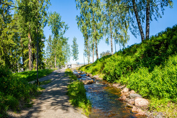 Fototapeta na wymiar View of The City Brook, Imatra, Finland