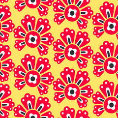 Seamless vector floral pattern. Flowers background for design, fabric, textile, cover, wrapping etc. Beautiful botanic flowers field bouquet.