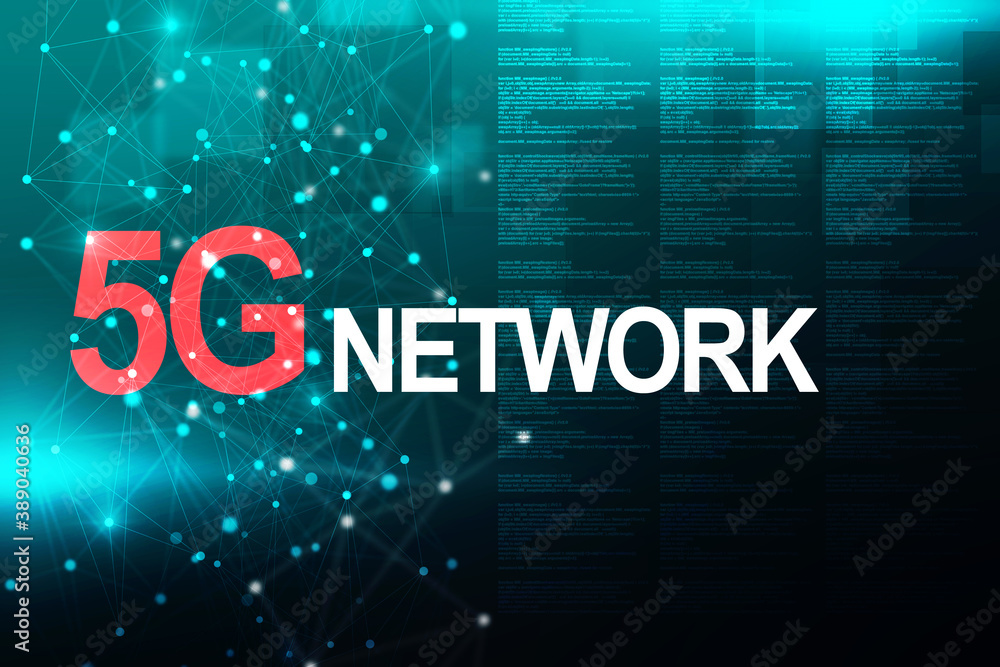 Poster 2d rendering 5g network 5g connection with wifi