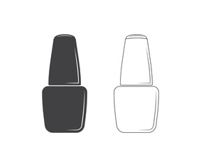 Nail polish icon, Nail polish symbol, Nail polish Clipart, Nail polish bottle design. Nail polish bottles Silhouette, Black vector illustration on white background.
