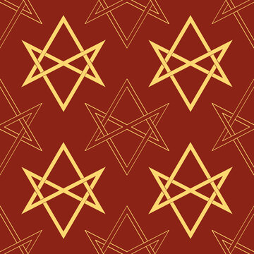  Seamless vector pattern with Unicursal hexagram for your project