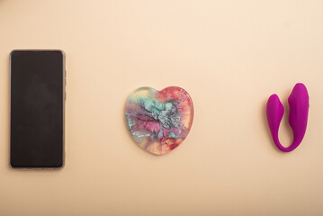 Flat lay. Female masturbation concept