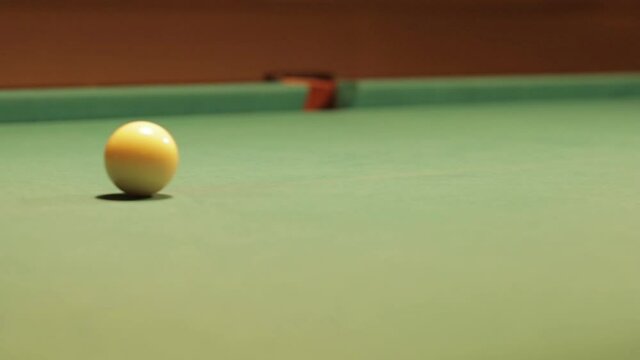 Pan through a billiard table and equipment